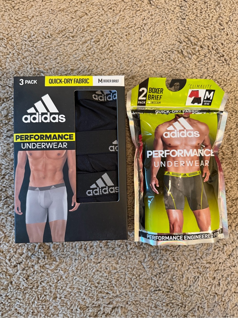 adidas Performance Men's Black Boxer Briefs 3-Pack & 2-Pack Set